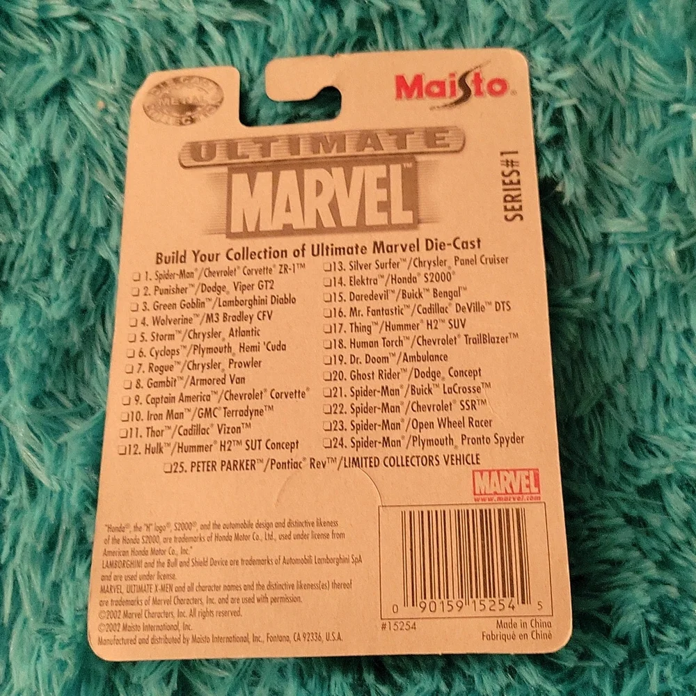 Marvel die-cast cars